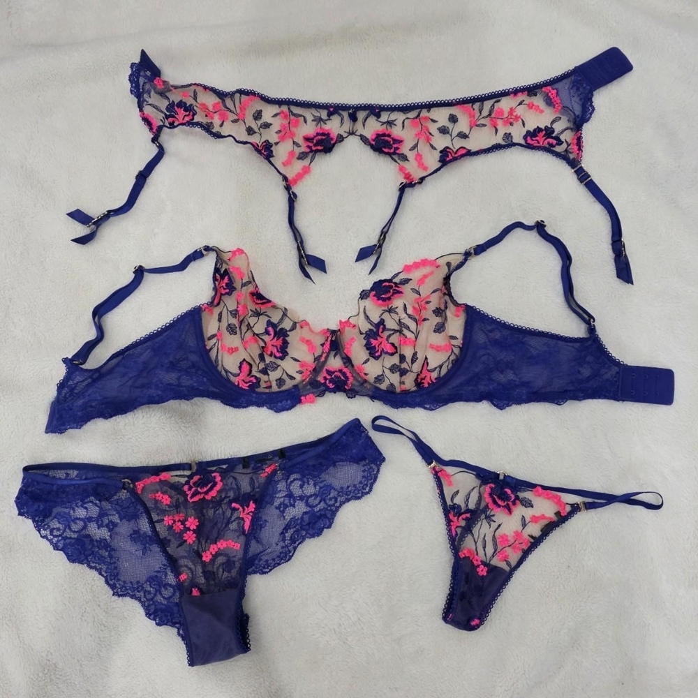 Honey Birdette Whitney Sapphire and Hot Pink